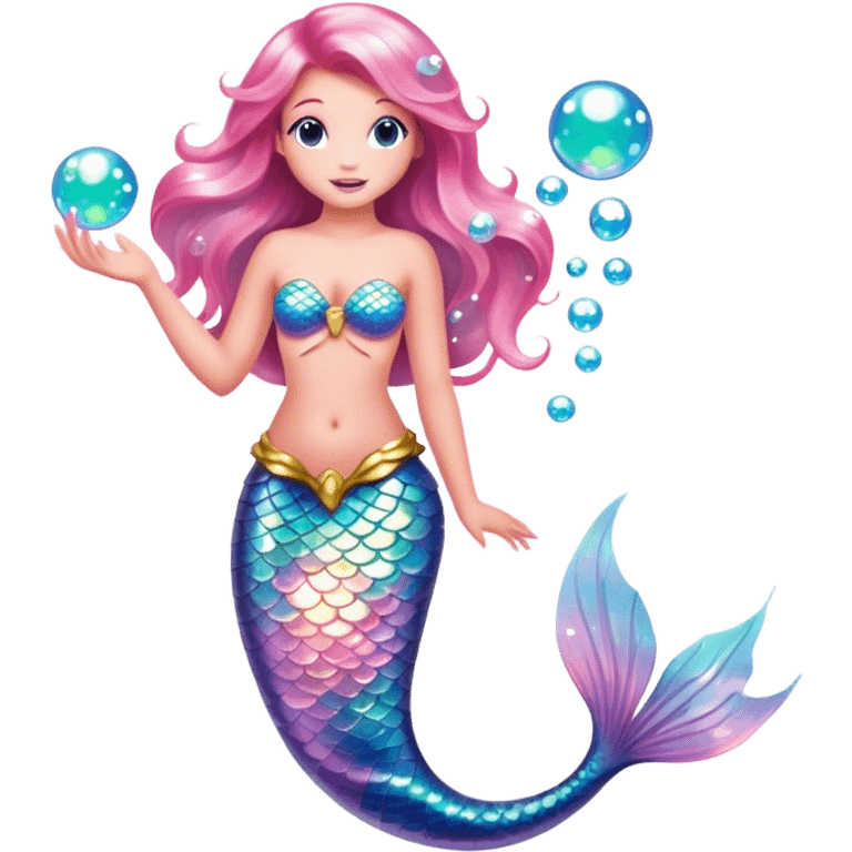 light pink mermaid bubbles emoji