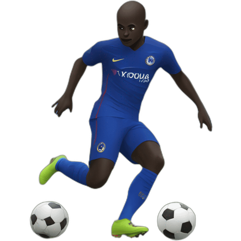 Kanté tackling the ball emoji