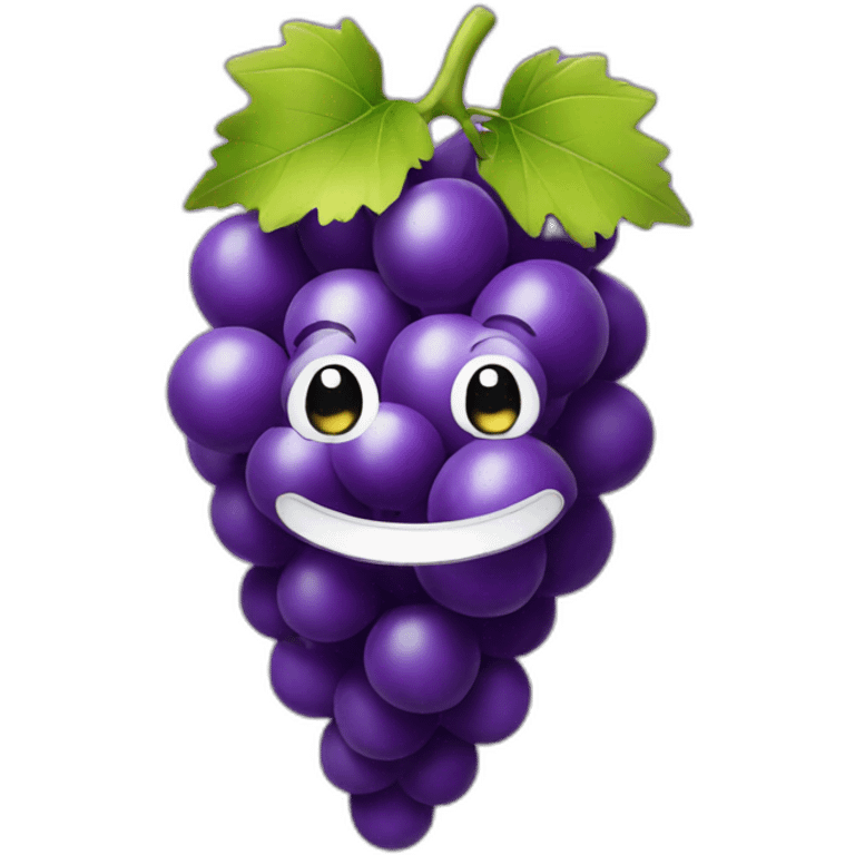 grape with smile face emoji