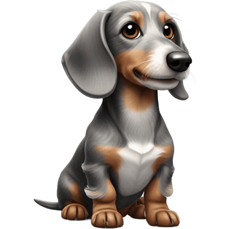 Wire hair dachshund grey and white emoji