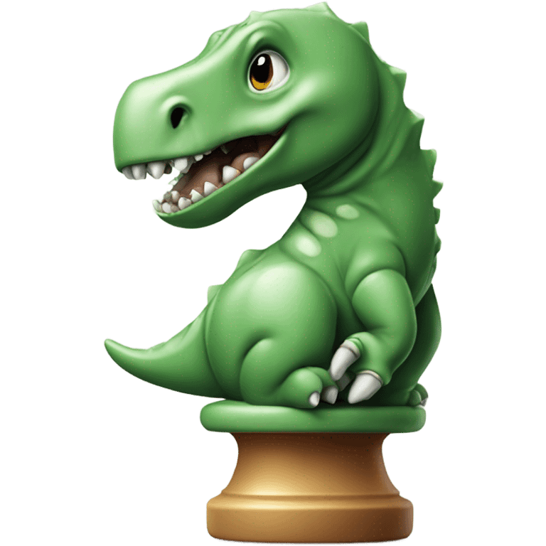 dinosaur holding an elephant chess piece in its paw emoji