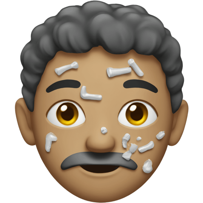 person with glue all over their face emoji