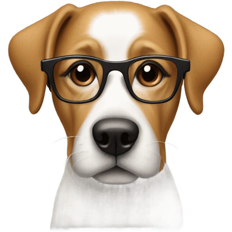 A dog with glasses emoji