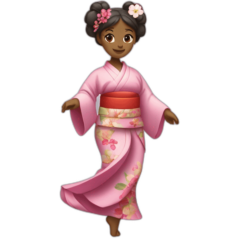 Une danseuse classique en kimono  emoji