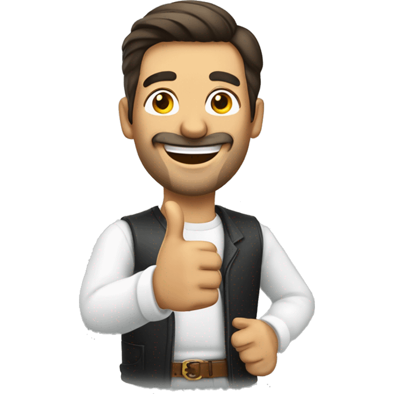 Smiling Spanish man showing thumbs up  emoji