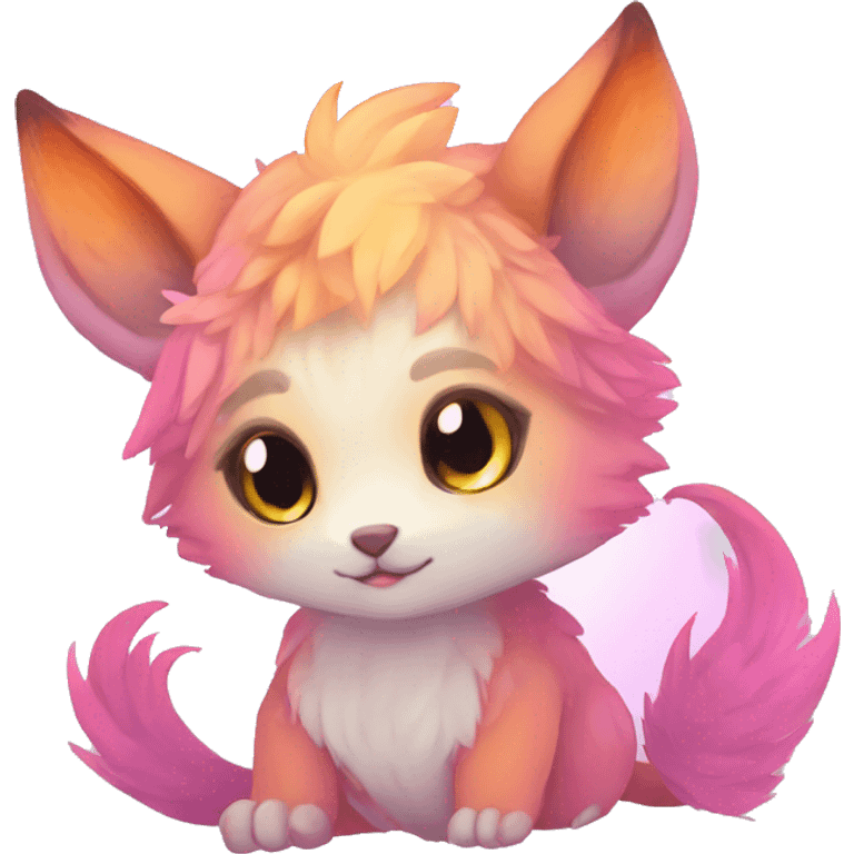 Kawaii bright fantasy ethereal anthro fursona Fakemon animal creature emoji