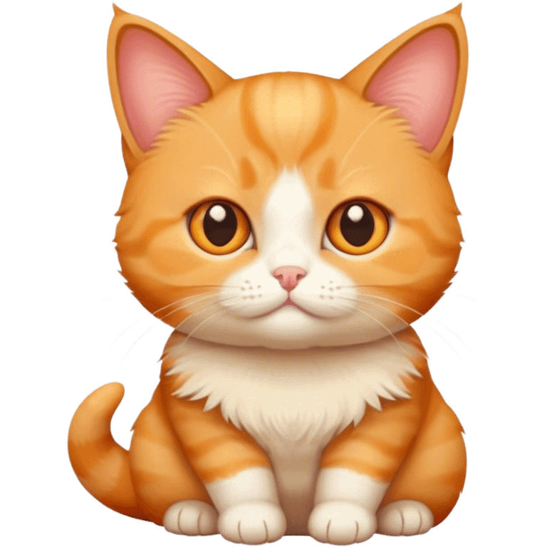 Orange munchkin cat sitting  emoji