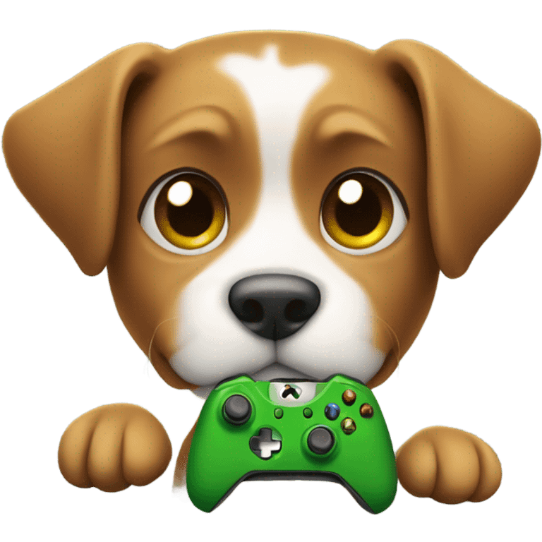 Dog holding Xbox controller  emoji