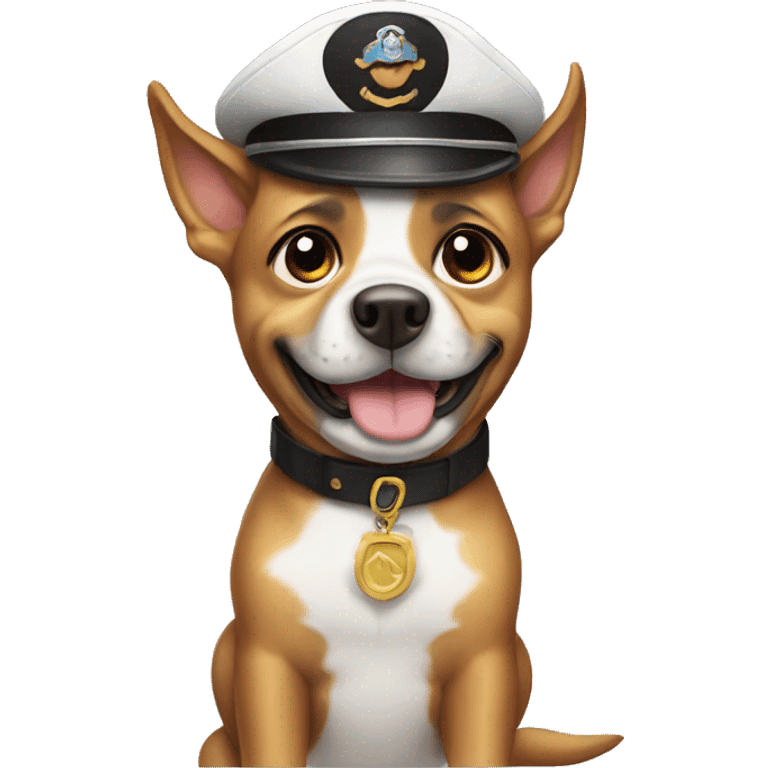 Dog with captain hat  emoji