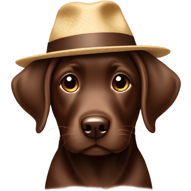 Chocolate lab puppy with hat  emoji