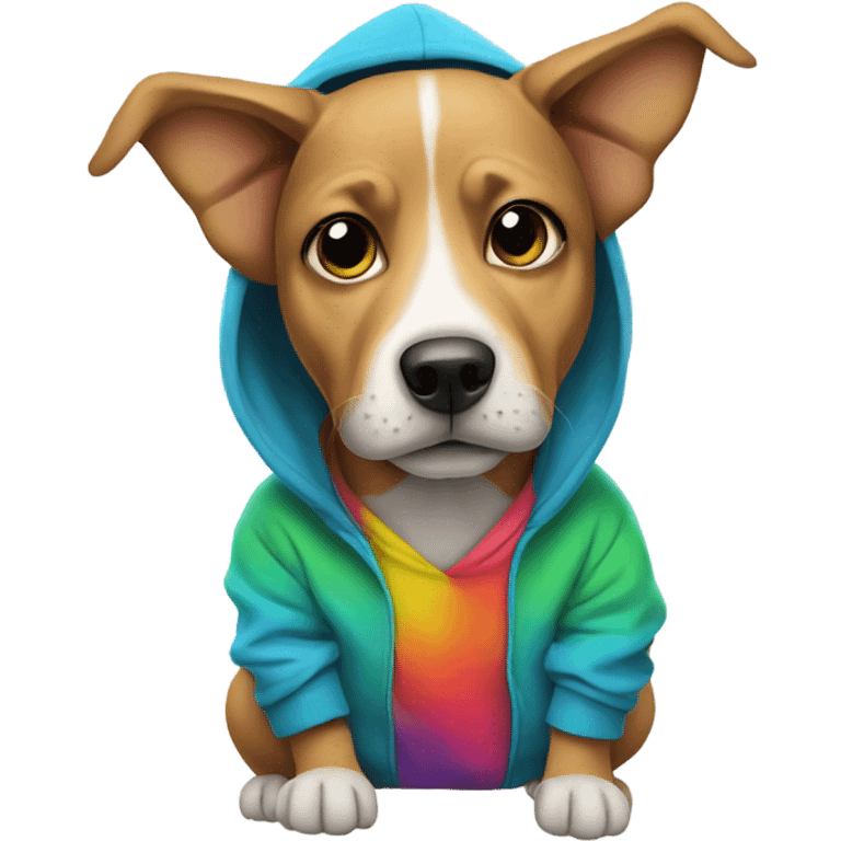 Dog wearing a hoodie emoji