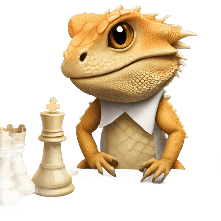 Bearded dragon playing chess emoji