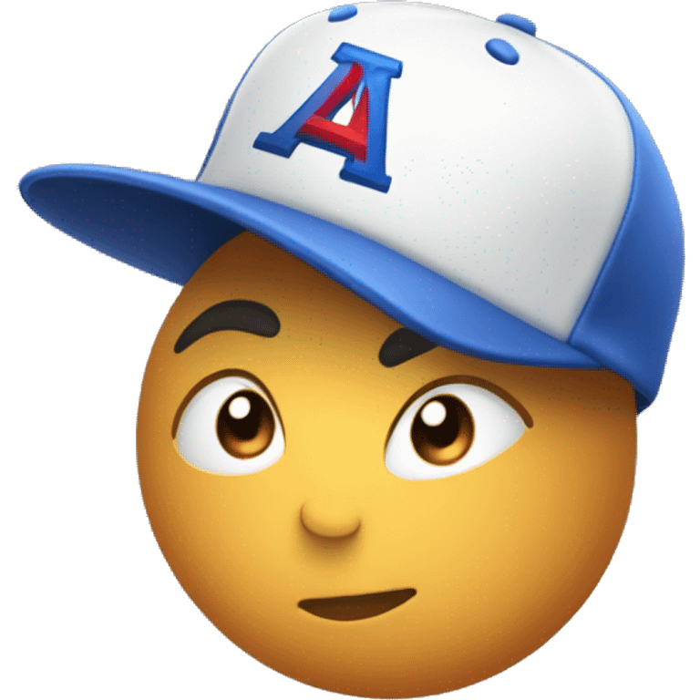 Emoji wearing a baseball hat backwards. The hate should be backwards so that I can see the snapback part. The egg should be a little taller and more oval shaped. emoji