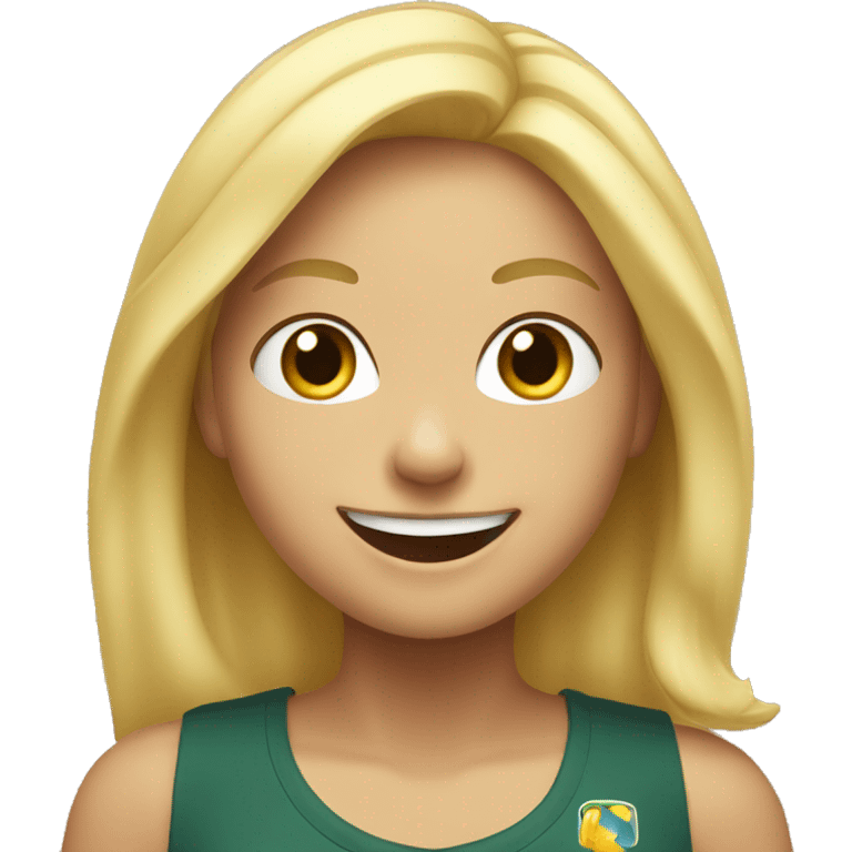 cheering blonde girl smiling emoji