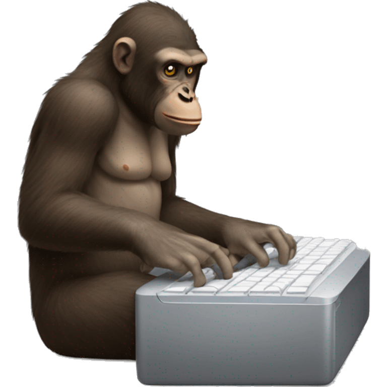 ape typing on mac keyboard emoji