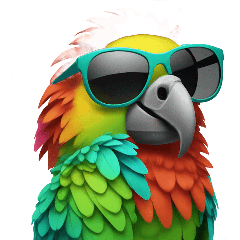 Parrot wearing sunglasses emoji