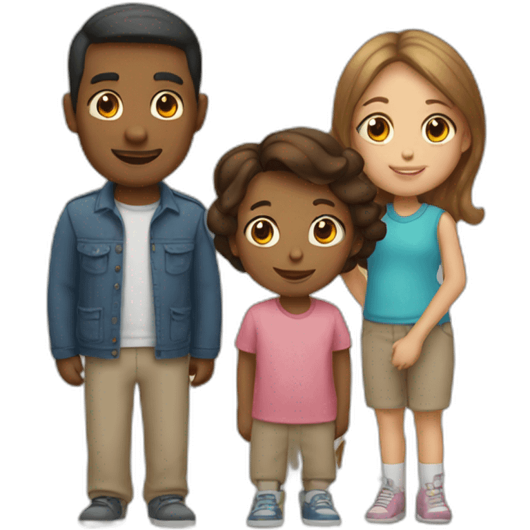 man and woman with 2 boys and 1 girl emoji