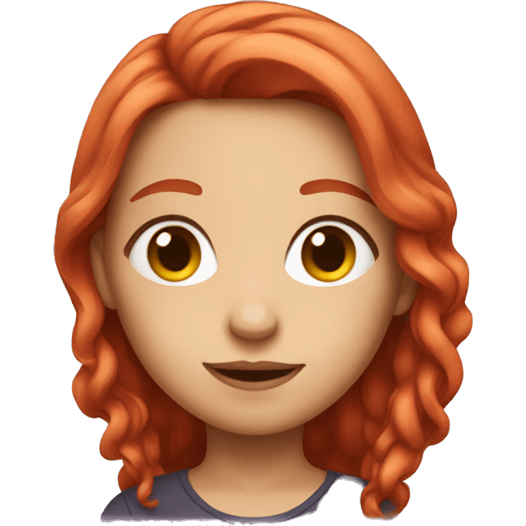 A girl with long red hair emoji