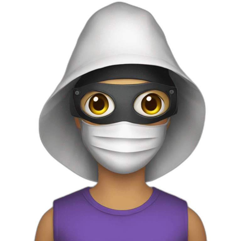 Hacker with mask read a book emoji