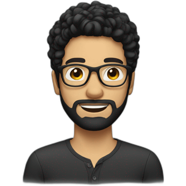 young white man with glasses and beard black hair emoji