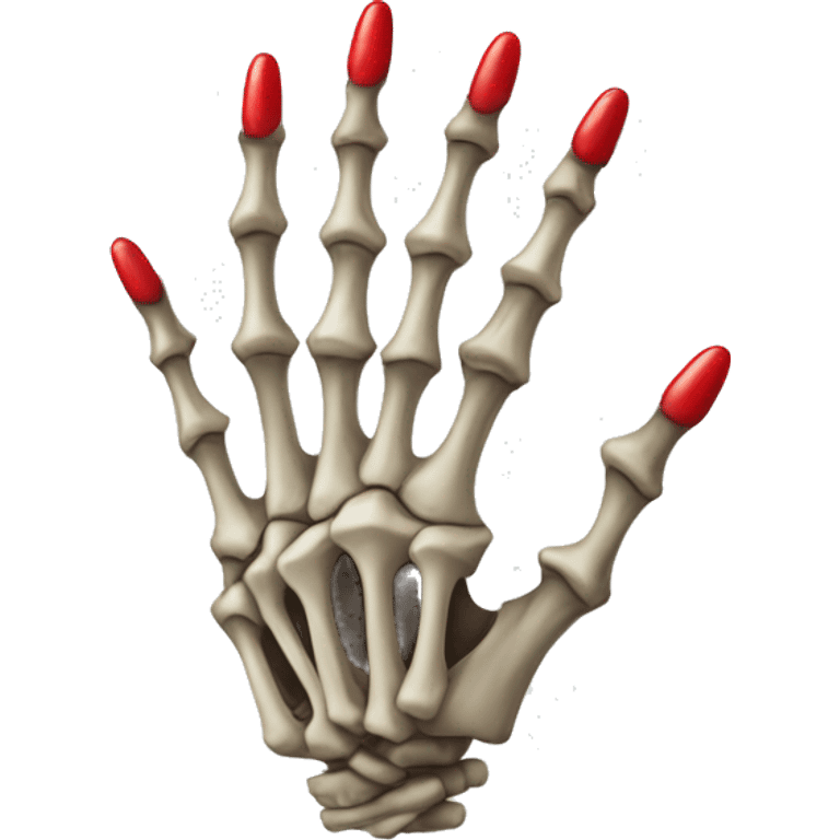 skeleton hand with red long pointy nails emoji