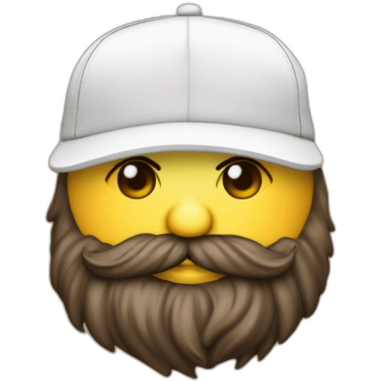 Joven piel blanca gorra levemente gordo dj con barba emoji