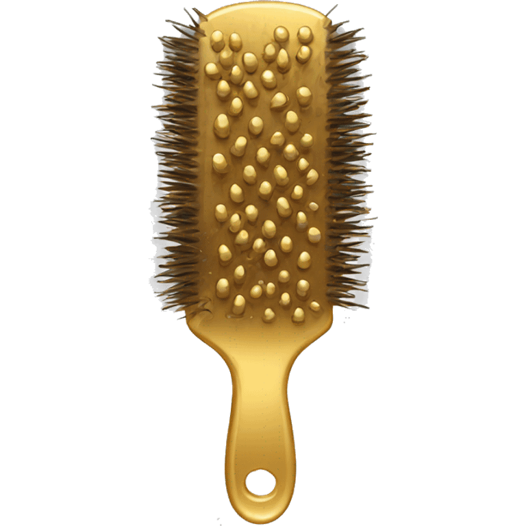 Gold hair brush emoji