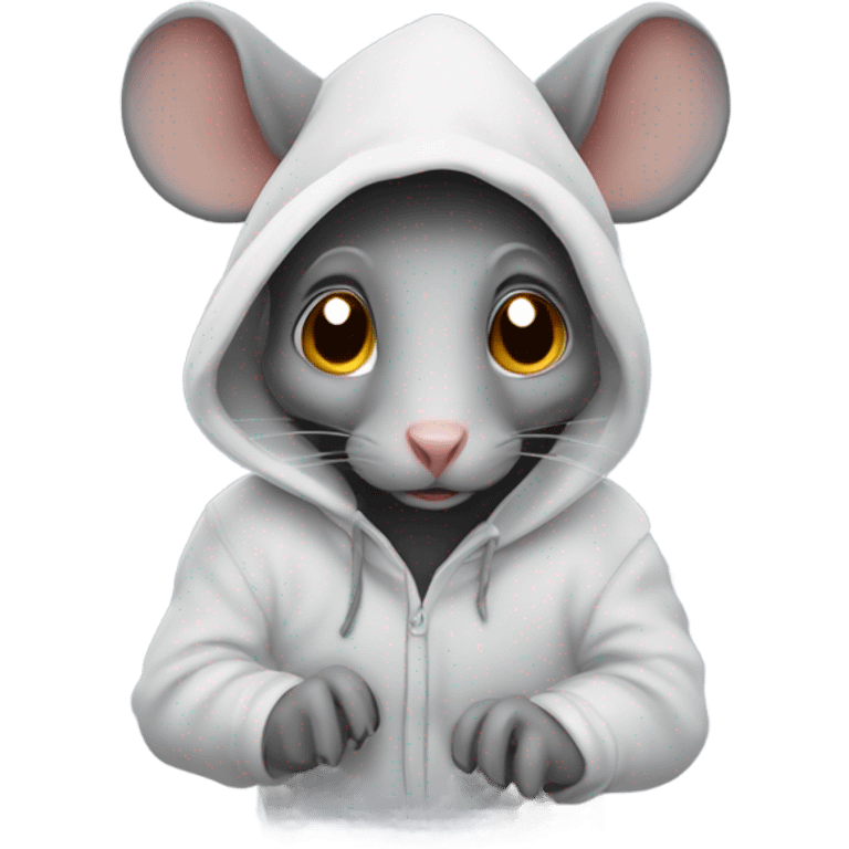 Rat with a hoodie emoji