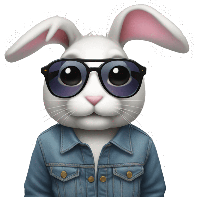 bunny with cool glasses emoji