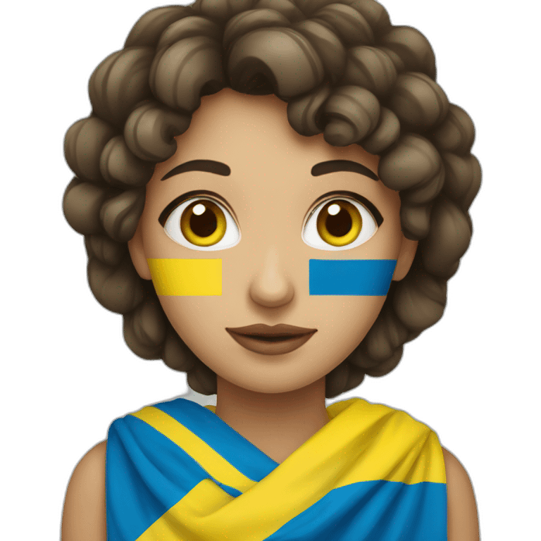 woman with Ukraine flag emoji