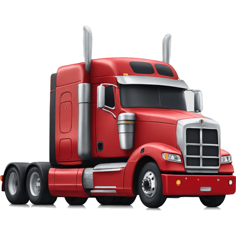 Realistic red 18 wheeler truck with red trailer emoji