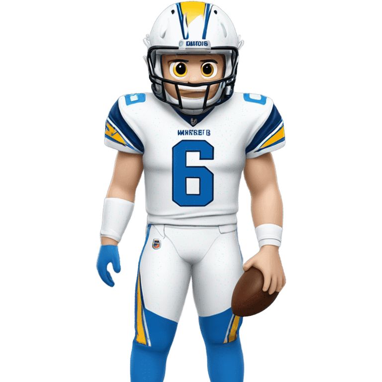 Baker Mayfield in a Chargers powder blue #6 uniform  emoji