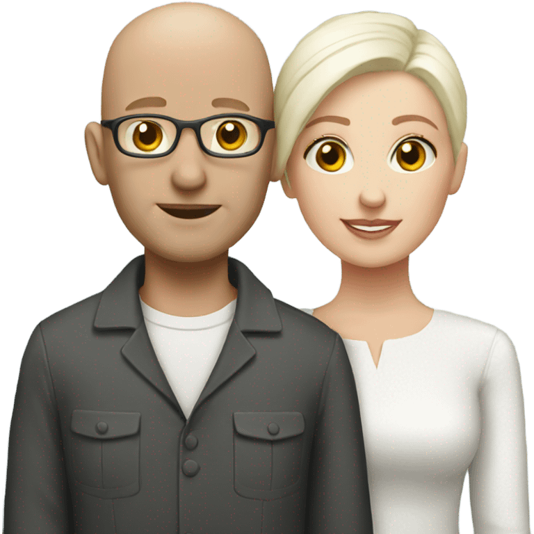 White bald couple emoji