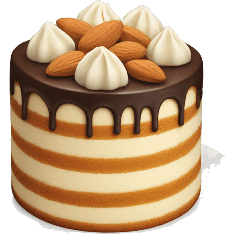 cake with almond on top emoji