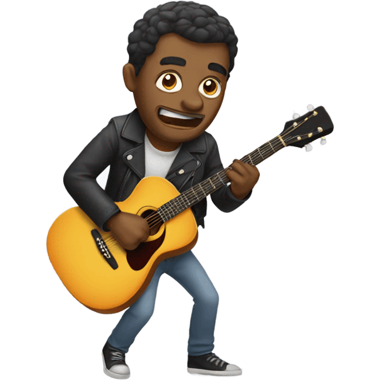 Ugly man playing guitar emoji