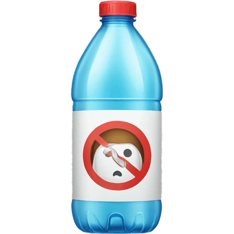 plastic bottle with a ban sign emoji