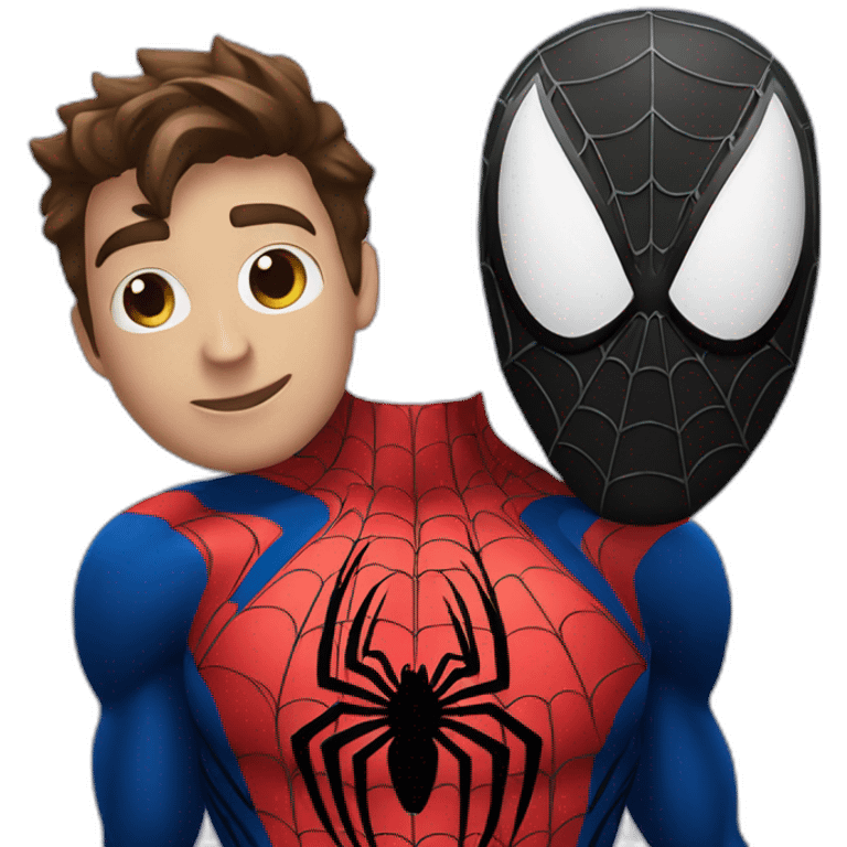 Spiderman and venom friend emoji