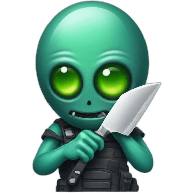 Alien with a knife emoji