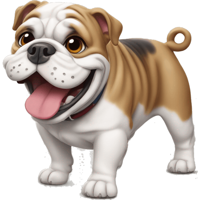 Happy english bulldog emoji