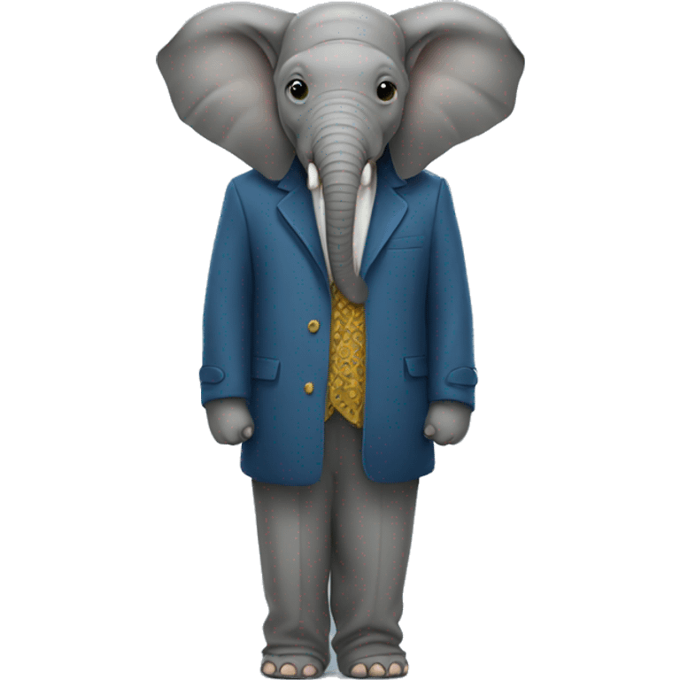 Elephant with coat pant  emoji