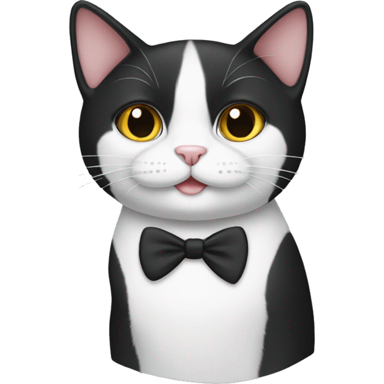 tuxedo cat mainly white emoji