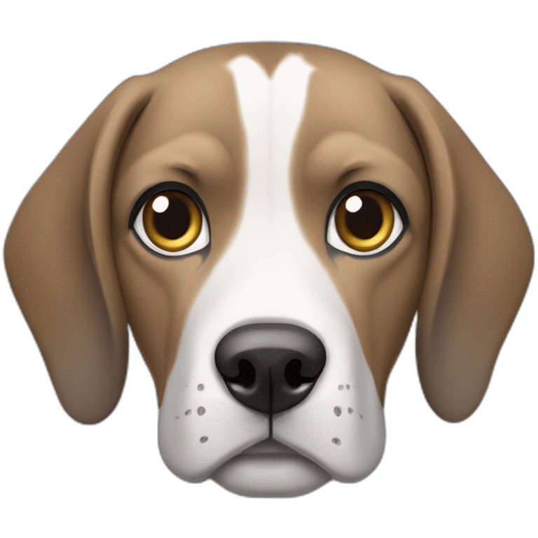 Beagle mixed breed dog with Mastiff, gray coat, gray eyes emoji