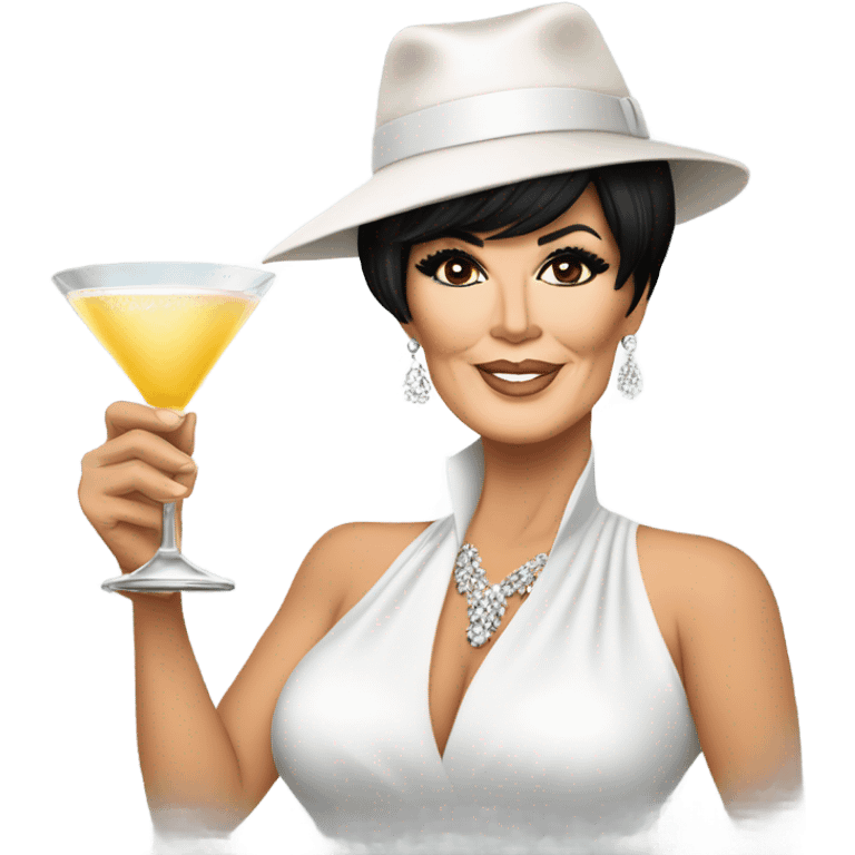 Kris jenner drinking martini emoji