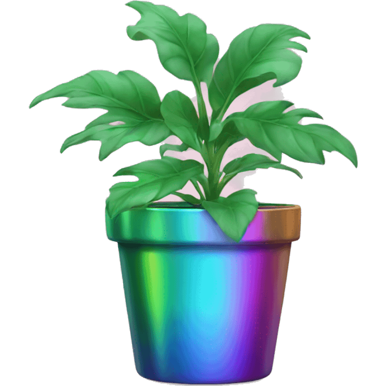 Plant in iridescent pot emoji