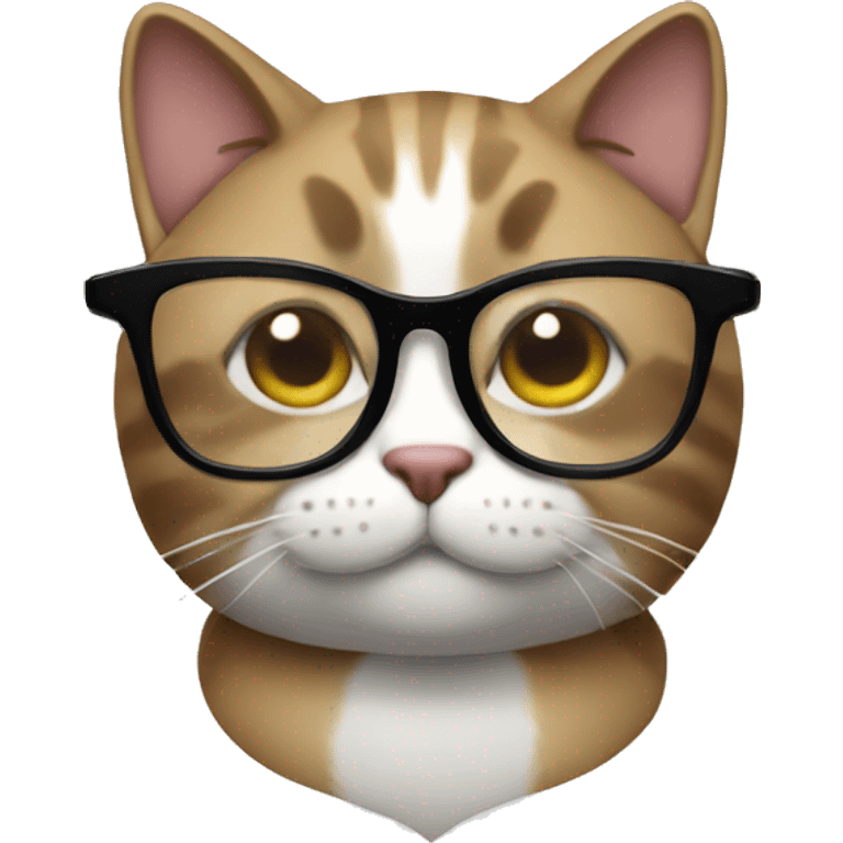 A cat with glasses who edits videos emoji