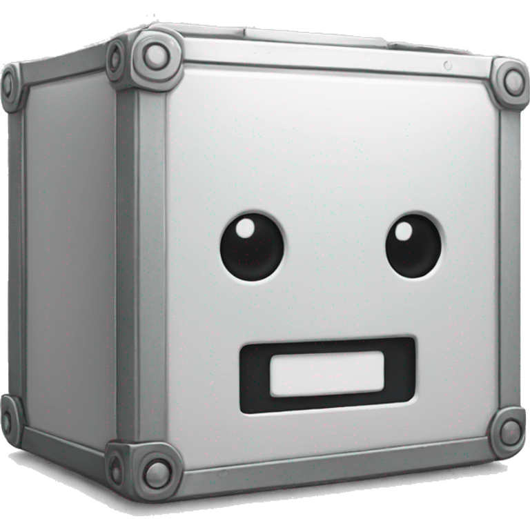 White, metal box robot emoji