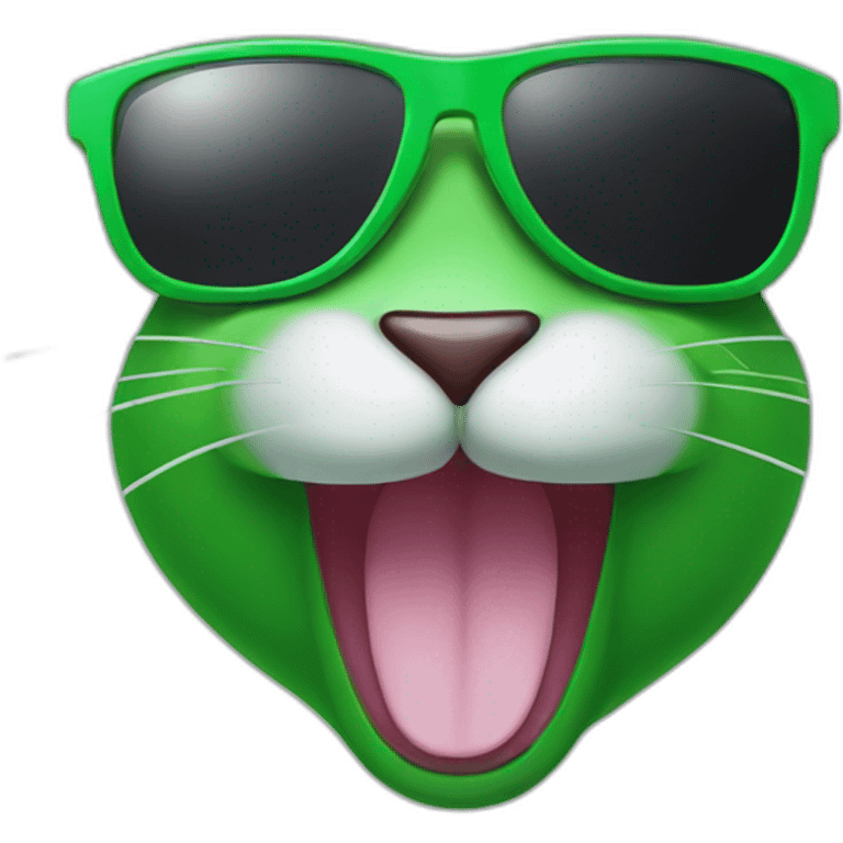 green rabbit winking sunglasses emoji