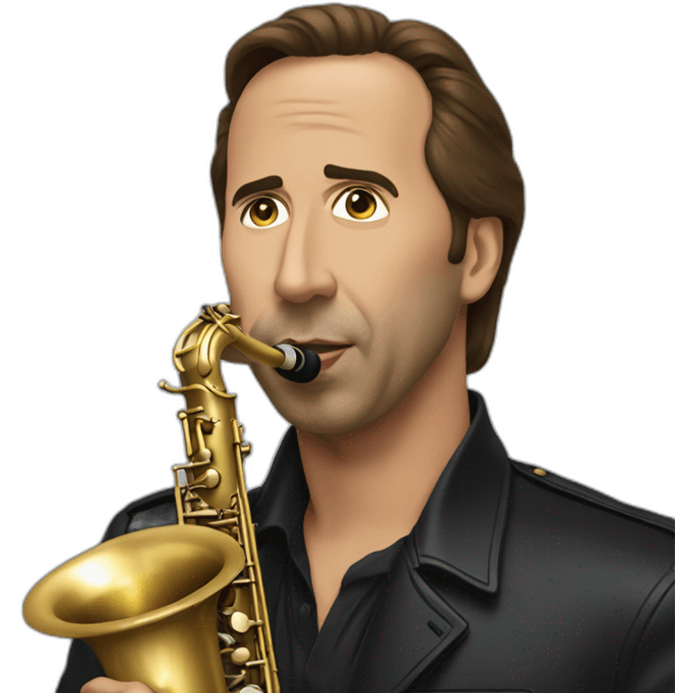 Nick cage playing saxophone emoji