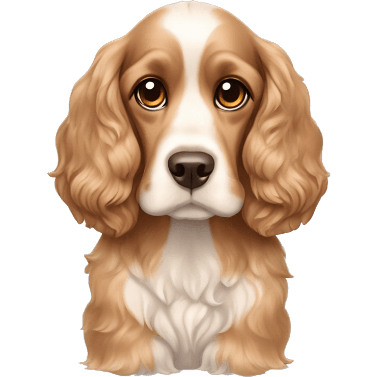 perrita mestiza de cocker spaniel color café claro emoji