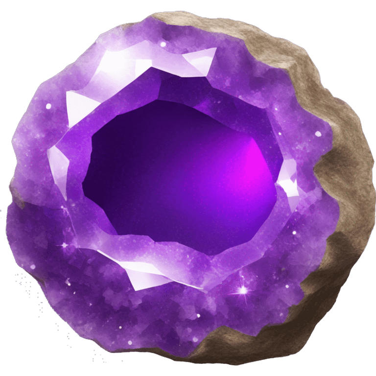 Round Purple shiny sparkly crystal-rock-geode emoji